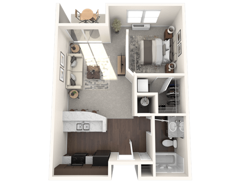 Floor plan for studio, 1 bath, 570 sqft